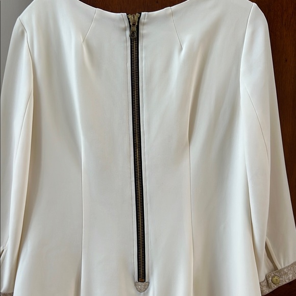 rag & bone Cream Mini Dress with Metallic Trim - Picture 6 of 6